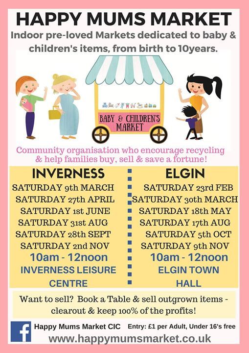 On Saturday 30th March we host The Happy Mums Market. Details below